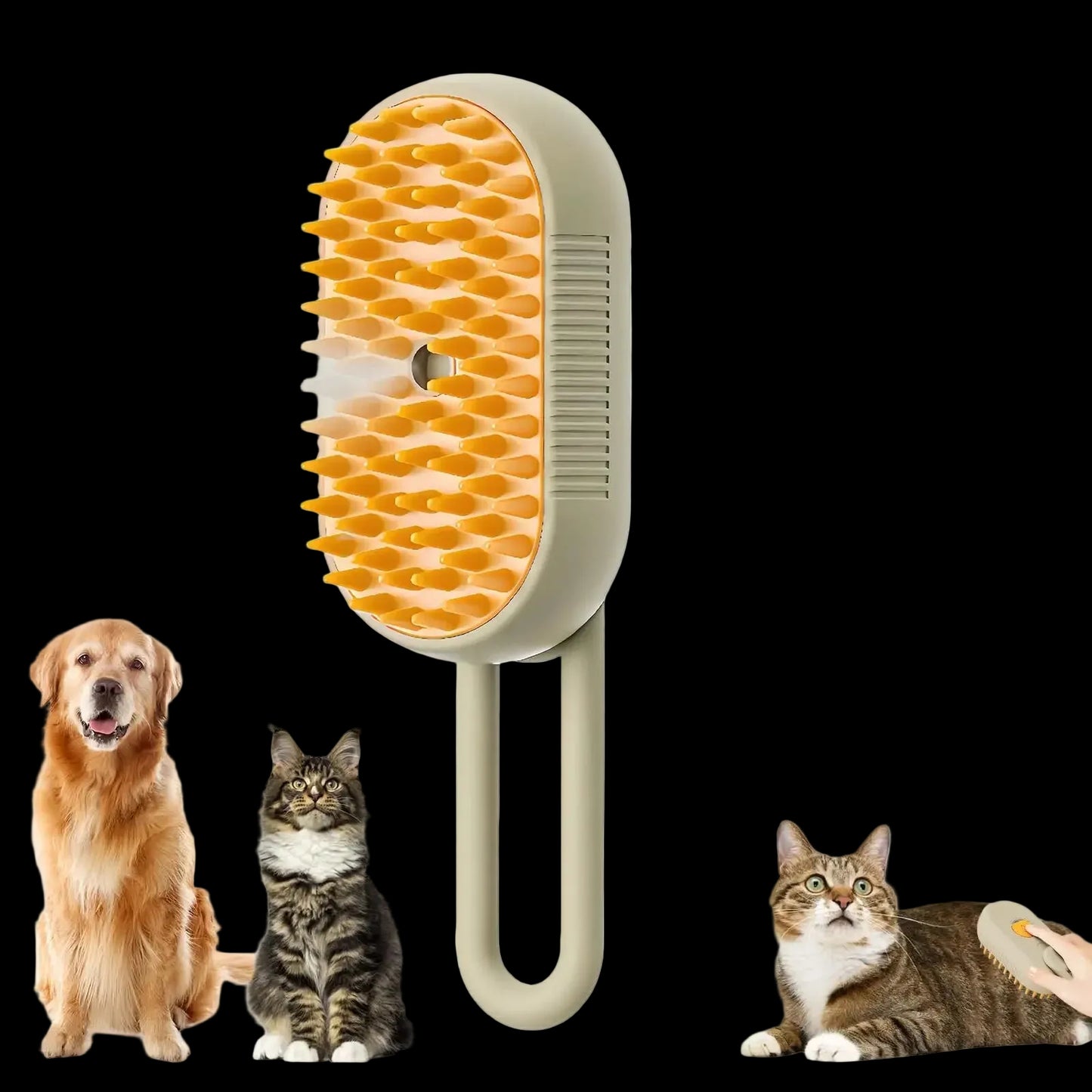 Cat Dog Pet Spray Massage Brush 3 in 1 One Button Steam Spray Folding Rotatable Floating Hair Bath Hair Removal Brush Comb